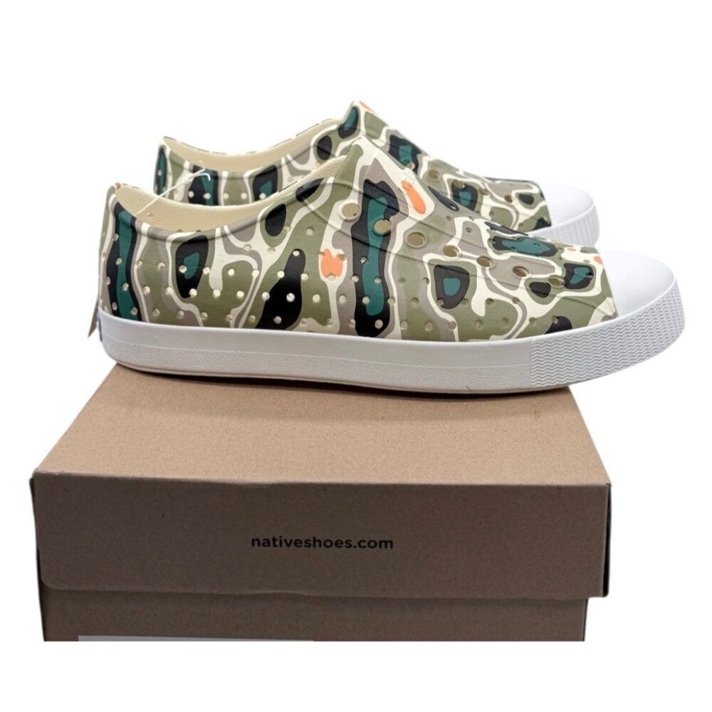 Native Jefferson Slip-On Water Shoes Pine Map Adult M7 W9 Lightweight Camo EVA